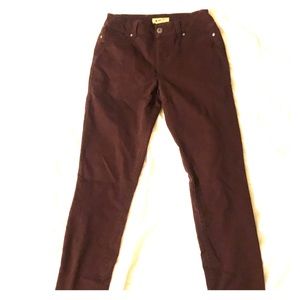 Burgundy skinny jeans